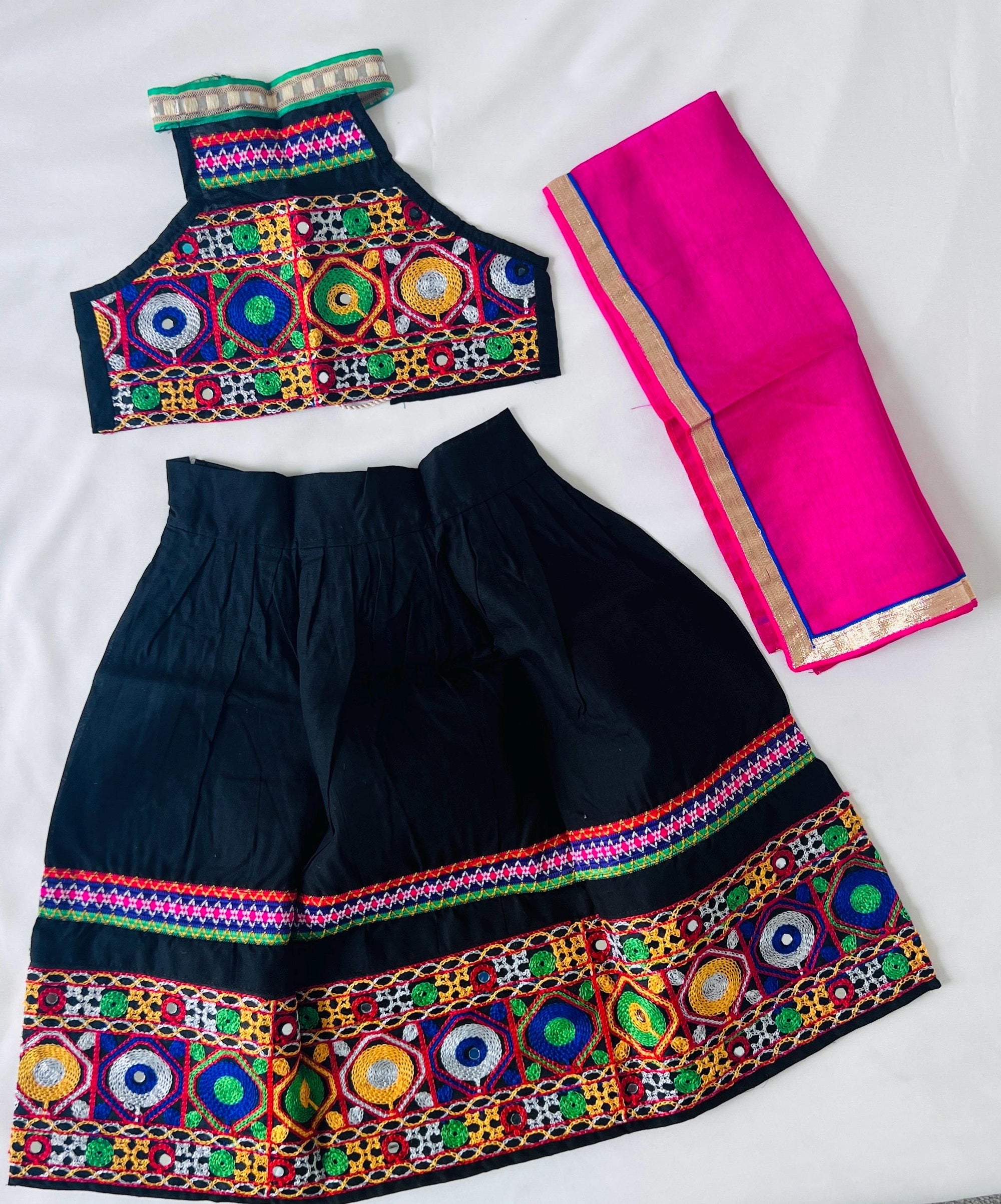 Navratri Chaniya choli Girl Lehenga choli set Kids Garba outfit Traditional Indian dress Baby Girl Dandiya wear  Girl Radha Festive dress