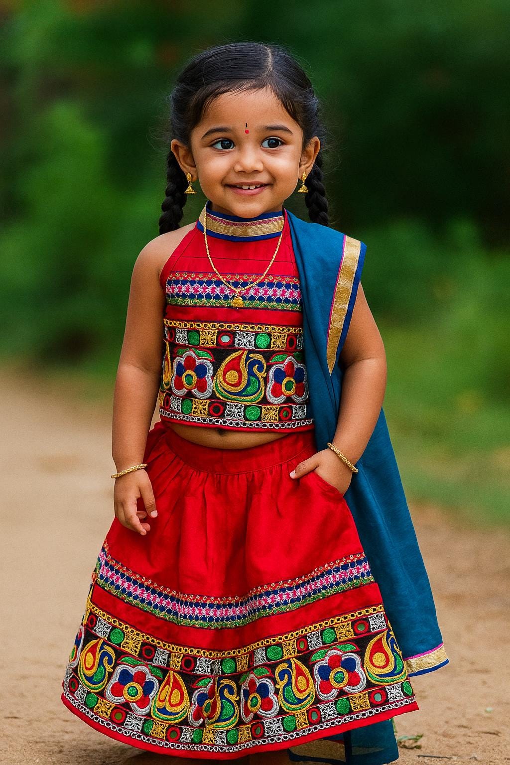 Navratri Chaniya choli Girl Lehenga choli set Kids Garba outfit Traditional Indian dress Baby Girl Dandiya wear  Girl Radha Festive dress