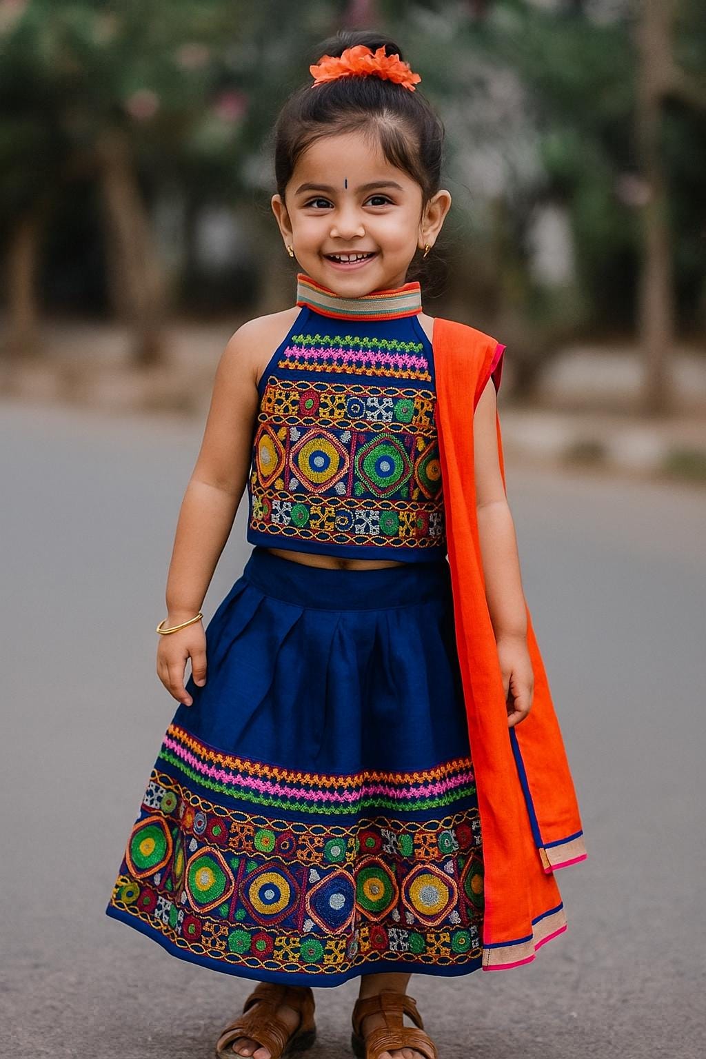 Navratri Chaniya choli Girl Lehenga choli set Kids Garba outfit Traditional Indian dress Baby Girl Dandiya wear  Girl Radha Festive dress