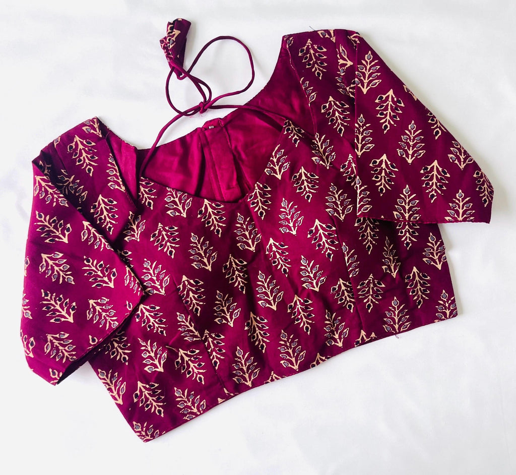 Blouse for saree Cotton Halter Neck Blouse Indian Top Boho Blouse for women Ready to wear blouse for Lehenga, Ajrakh Pure cotton blouse