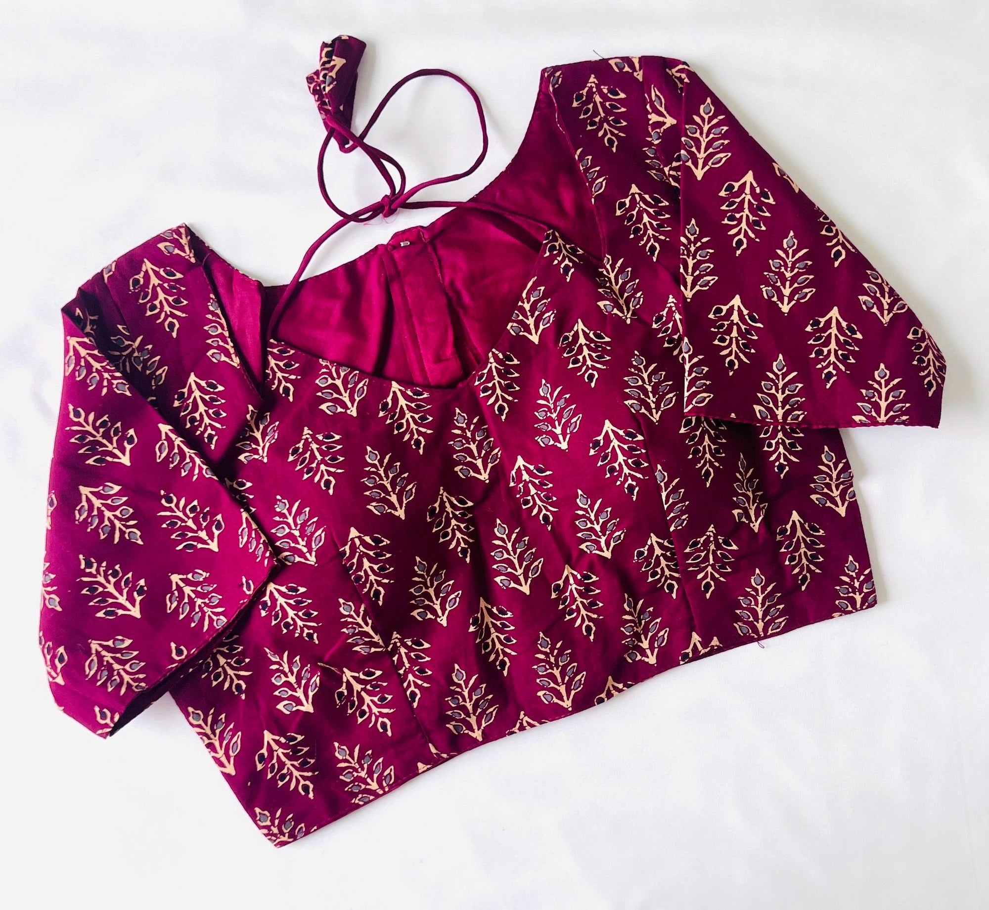 Blouse for saree Cotton Halter Neck Blouse Indian Top Boho Blouse for women Ready to wear blouse for Lehenga, Ajrakh Pure cotton blouse