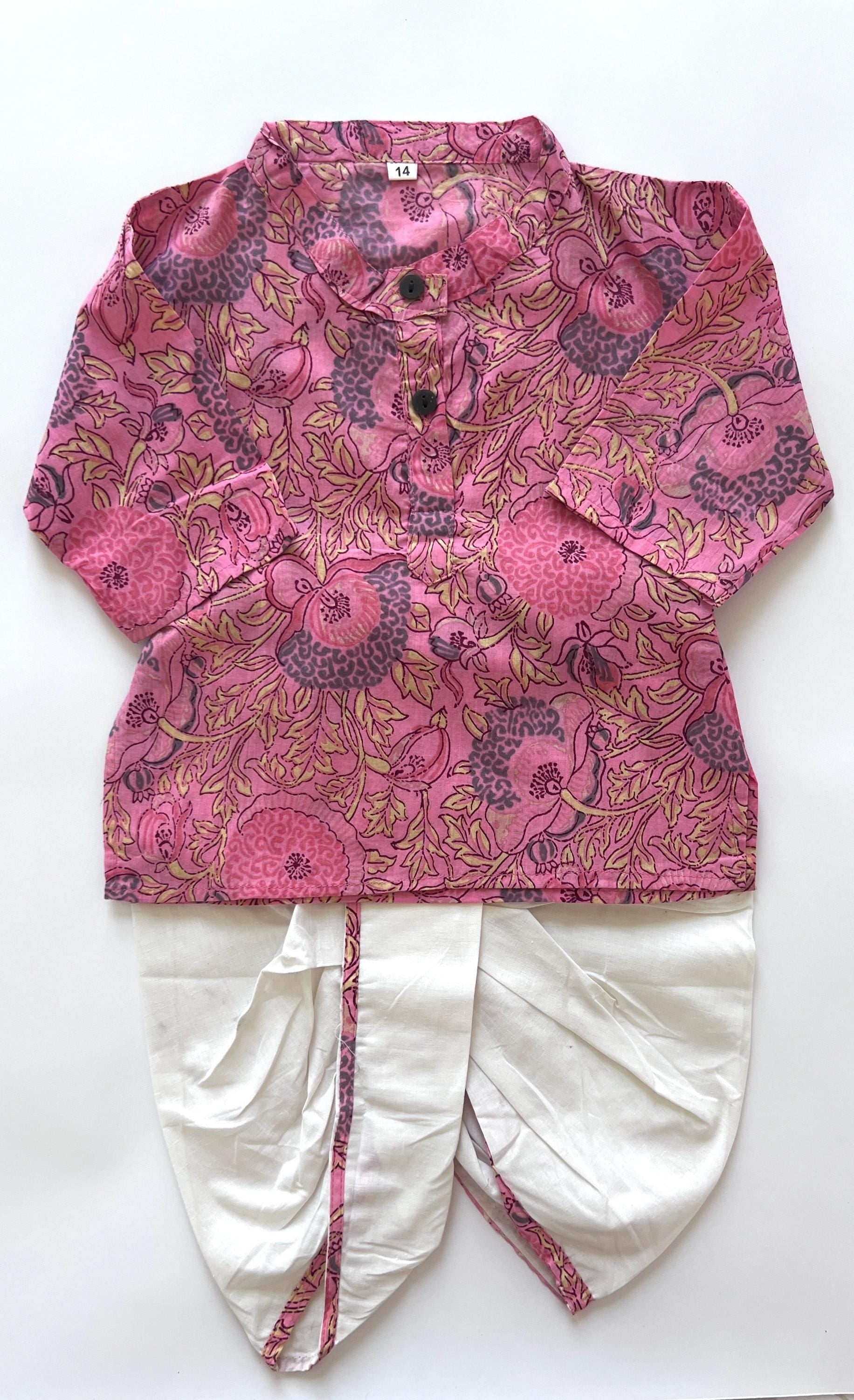 Boys Dhoti Kurta Indian Wear for Wedding & Festivals Kids Kurta Cotton for Pooja, Housewarming Festivities