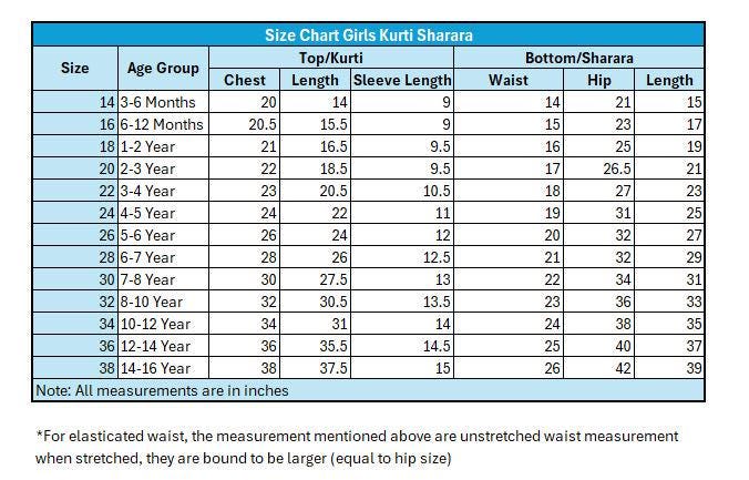 Baby Girl Indian Ethnic Clothing Pakistani Kurti Sharara Set Traditional Dress for Girls Party Wear