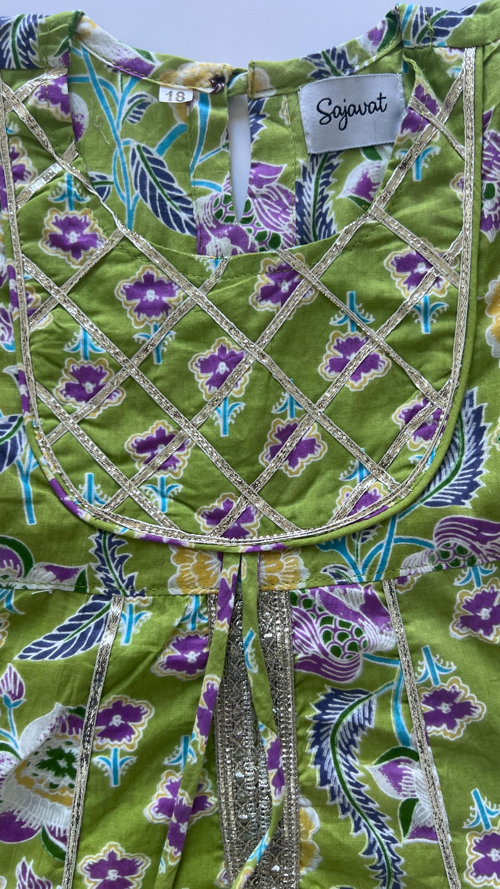 Girls Cotton Salwar Kameez with Afghani Pants Indian Outfit for Girls Traditional Ethnic Suit for Kids Comfortable Festive Wear Diwali Eid