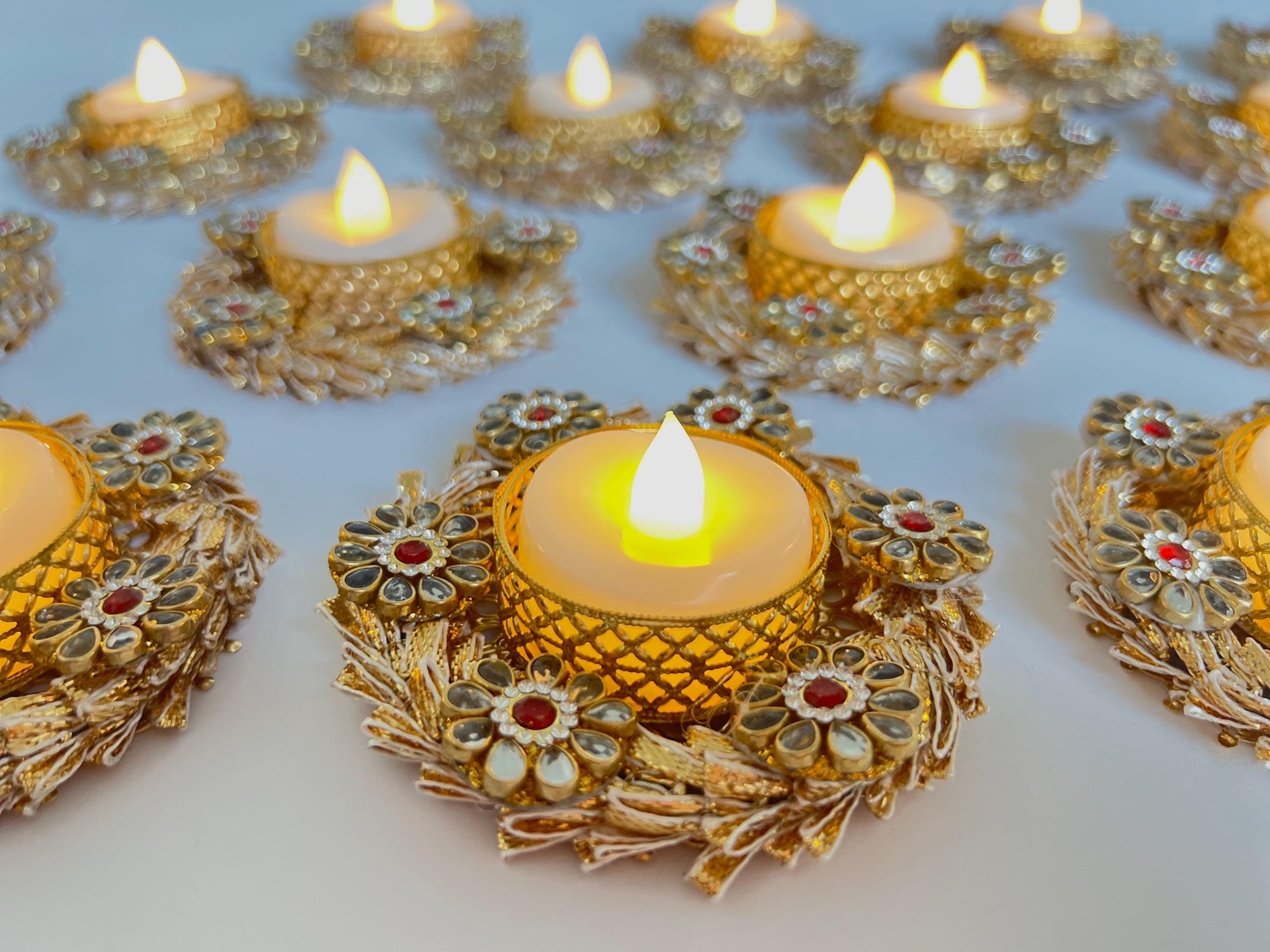 Tea light candle holder for Diwali decoration, T light holder for decorating Mandir, pooja, Temple, Indian Return Gift for Housewarming