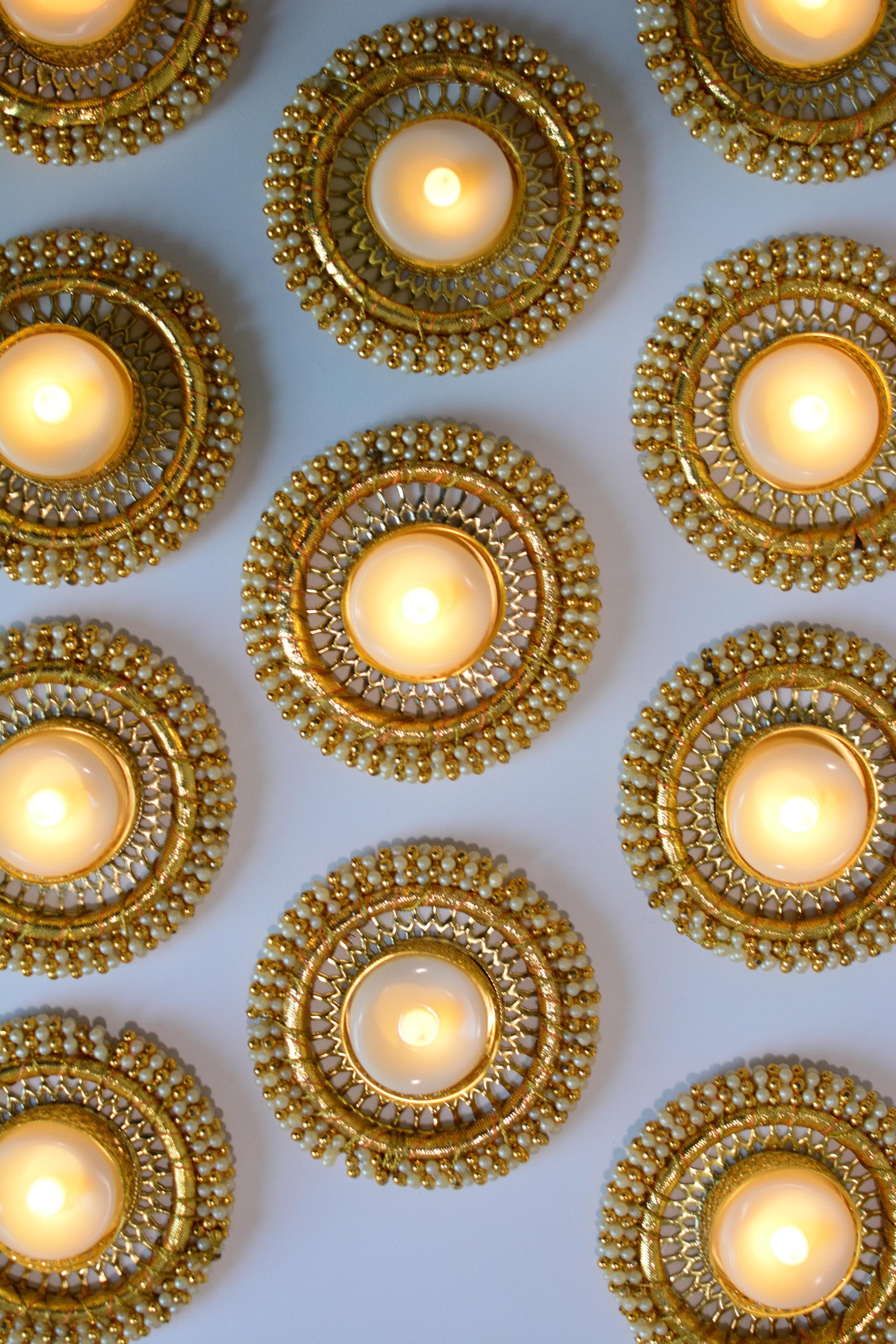 Tealight holder for Diwali Decorative Tealight candle holder for home Decor, Wedding & Festive Table Centerpieces T light holder Diya Diwali