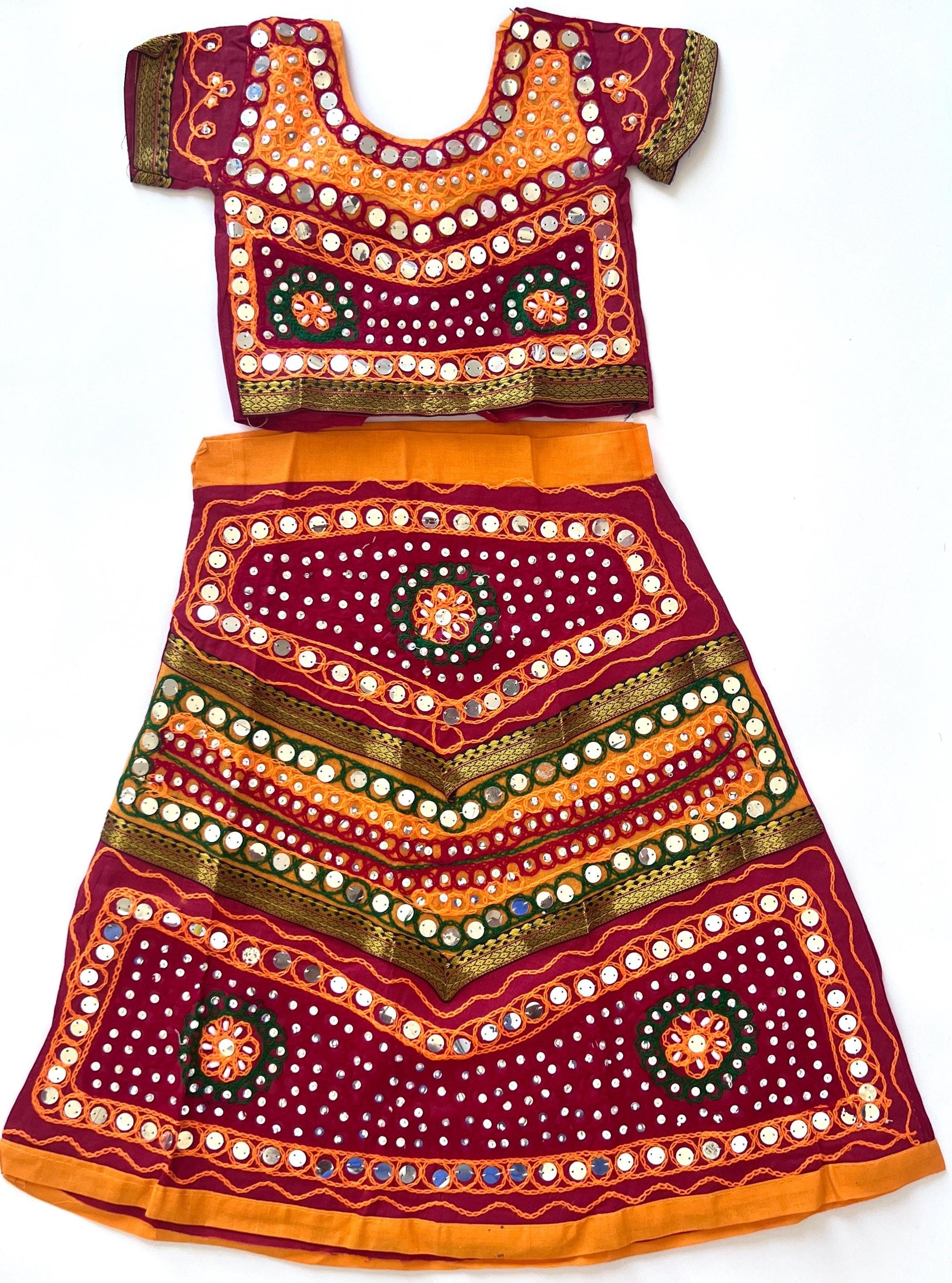 Navratri Chaniya Choli for Girls 4-5 Years Traditional Indian Lehenga Choli Kids Garba Dress Festival Outfit 5-6 Year Girls Dandiya dress