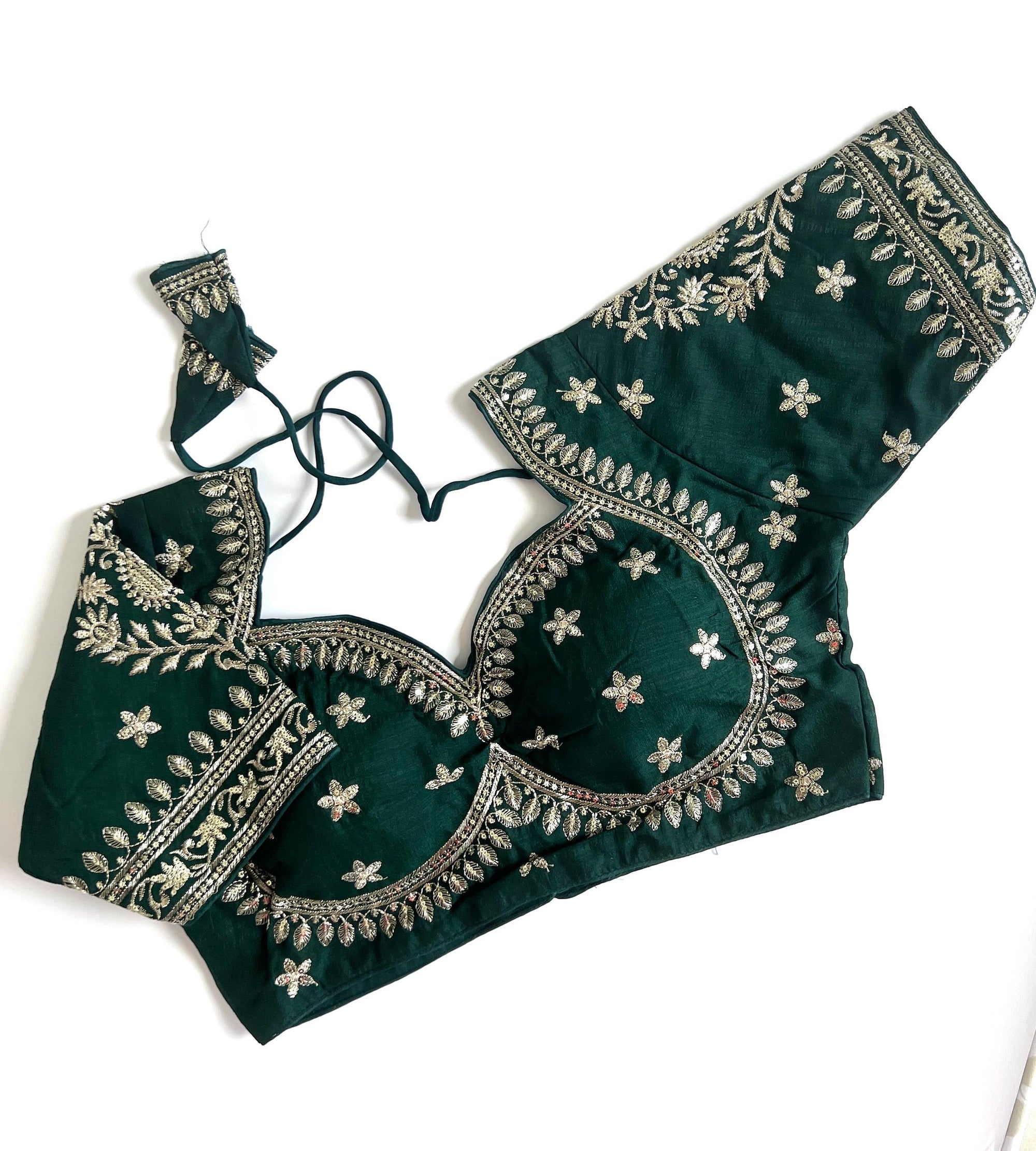 Women's Designer Saree Blouse Ready to Wear Blouse Top Embroidered Silk Blouse for Sari, Ethnic Indian Choli for Women