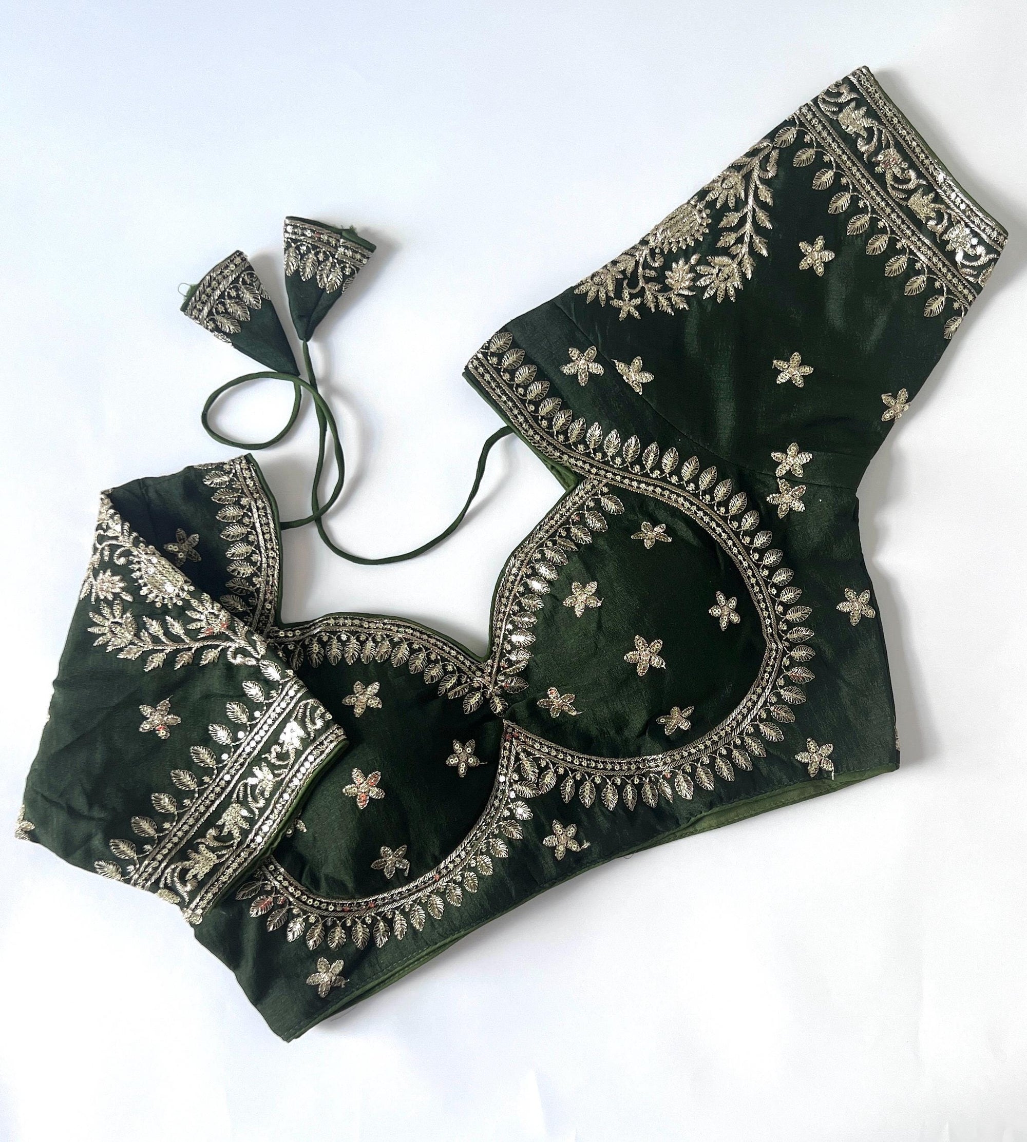 Women's Designer Saree Blouse Ready to Wear Blouse Top Embroidered Silk Blouse for Sari, Ethnic Indian Choli for Women