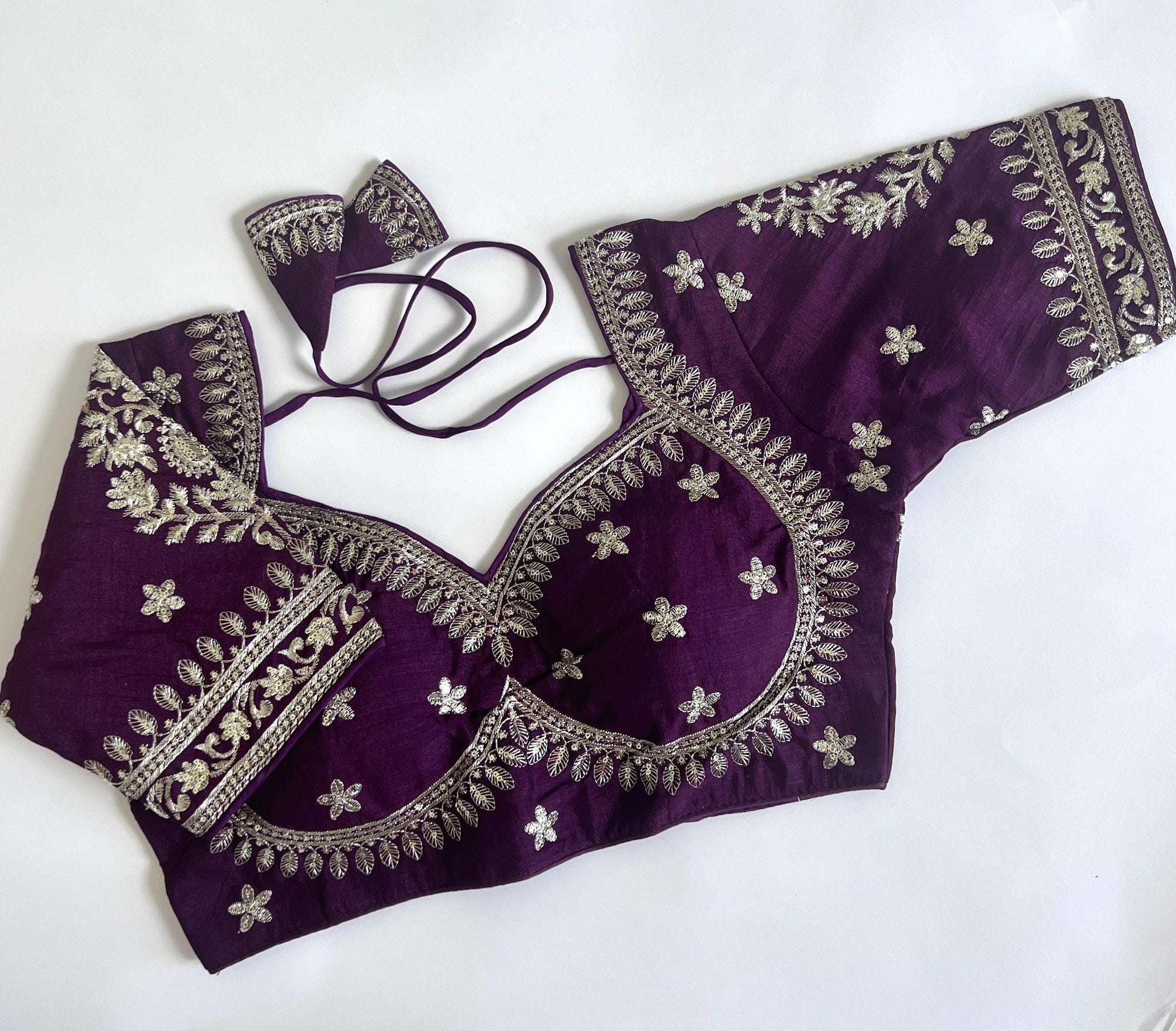 Women's Designer Saree Blouse Ready to Wear Blouse Top Embroidered Silk Blouse for Sari, Ethnic Indian Choli for Women