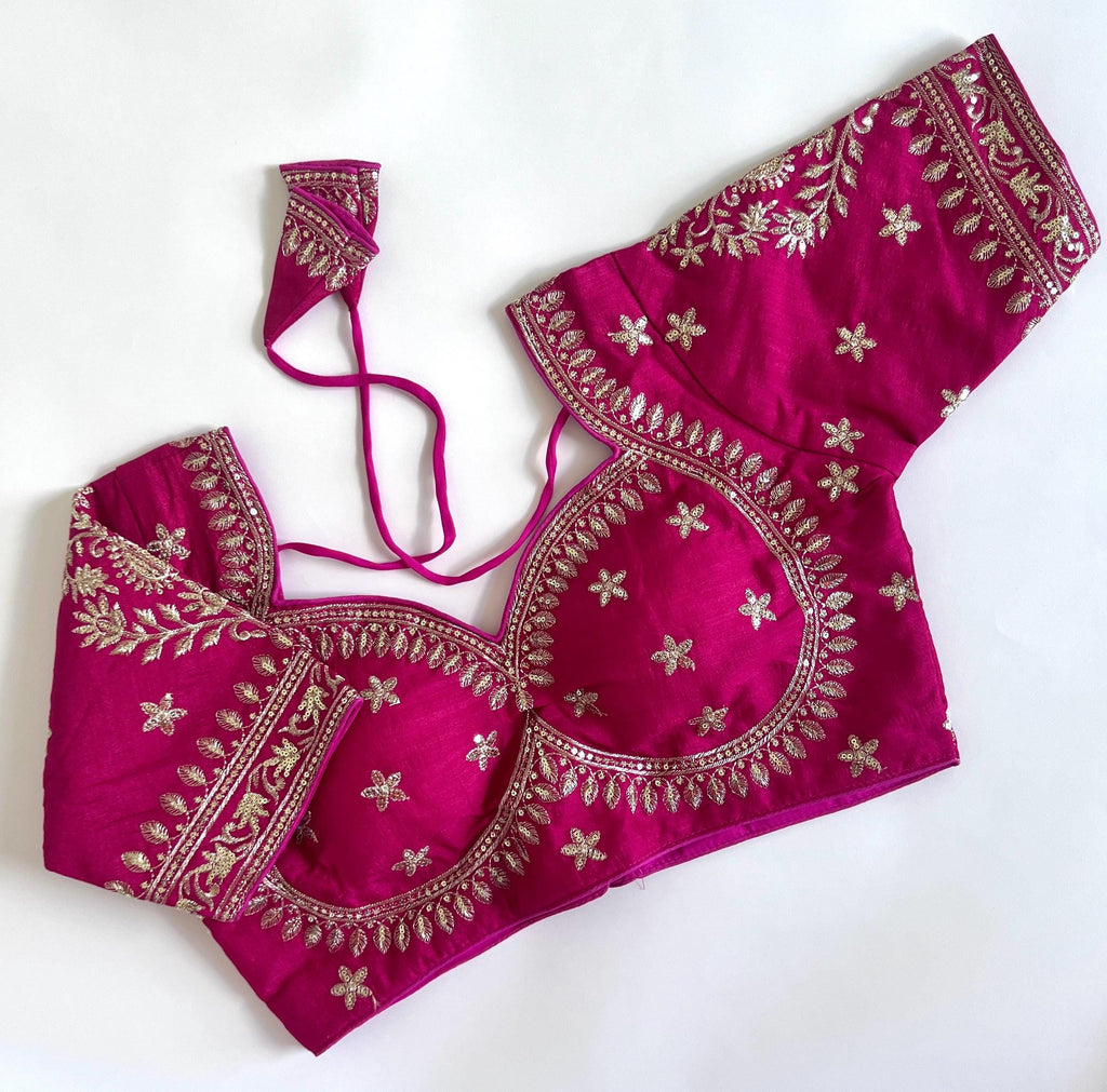 Women's Designer Saree Blouse Ready to Wear Blouse Top Embroidered Silk Blouse for Sari, Ethnic Indian Choli for Women