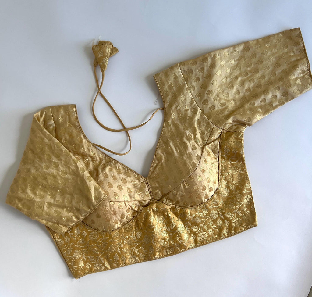 Ready to wear Saree Blouse for Women Indian Ethnic Pre-Stitched Blouse Top Jacquard Crop Top for Saree, Lehenga & Festival