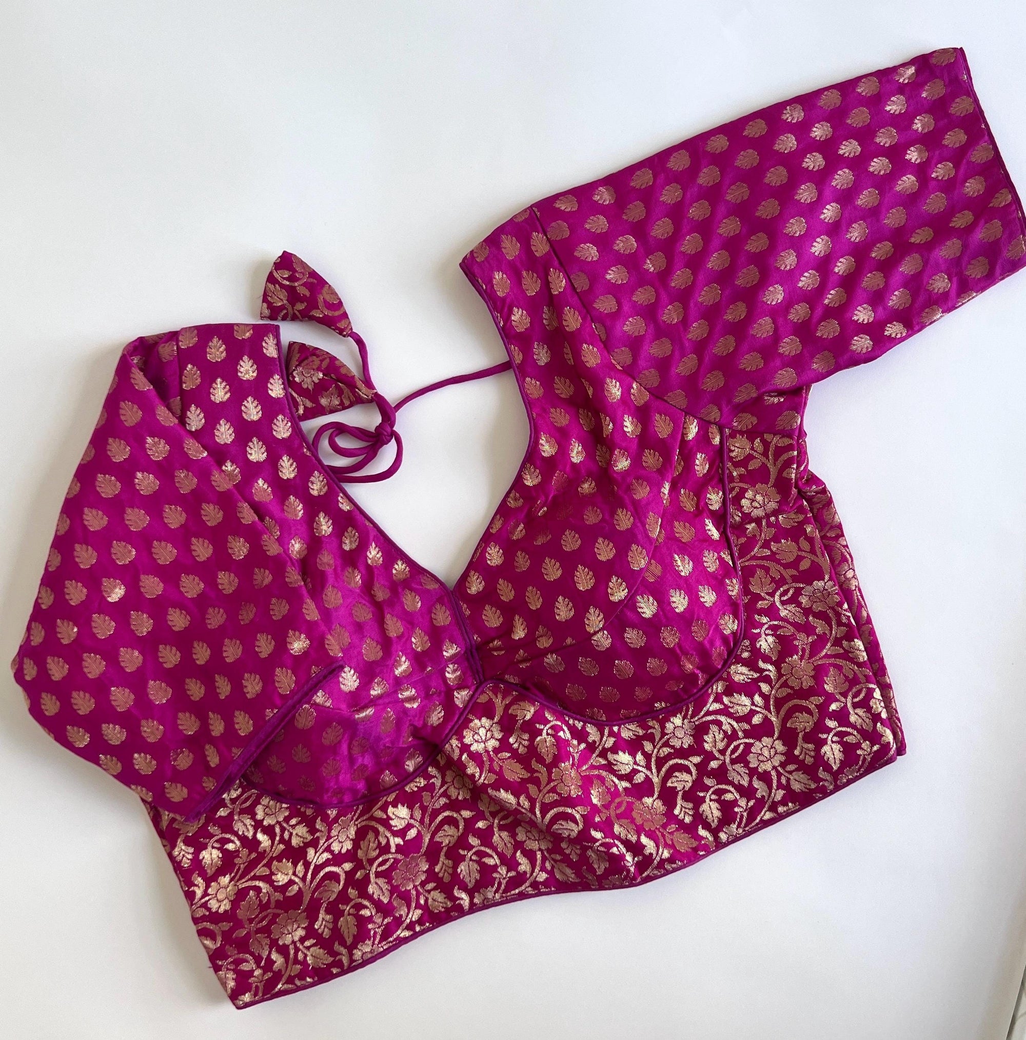 Ready to wear Saree Blouse for Women Indian Ethnic Pre-Stitched Blouse Top Jacquard Crop Top for Saree, Lehenga & Festival