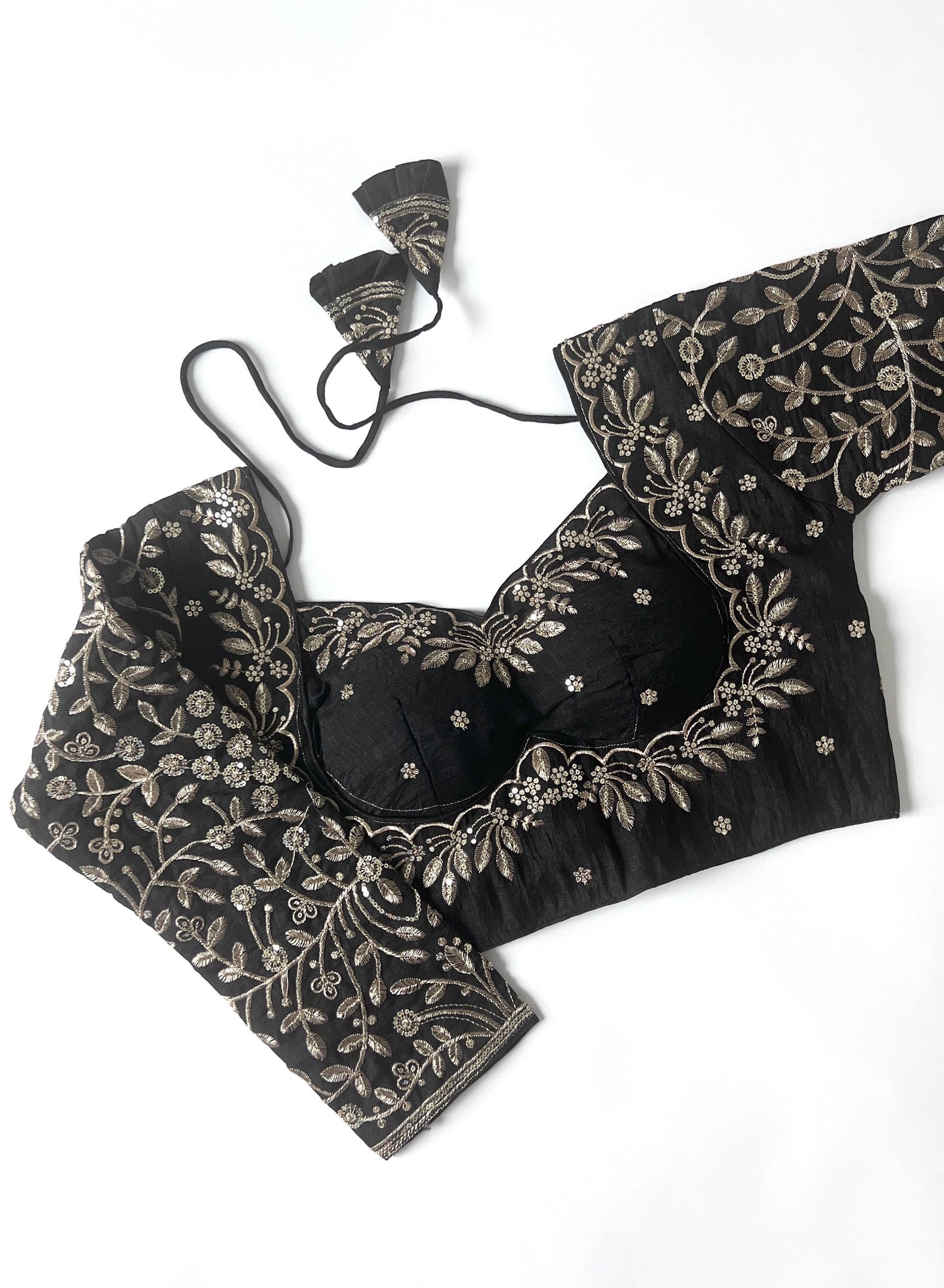 Embroidered Long Sleeve Blouse for Saree, Ethnic Womens Blouse, Designer Party Blouse for Lehenga, skirt and sari