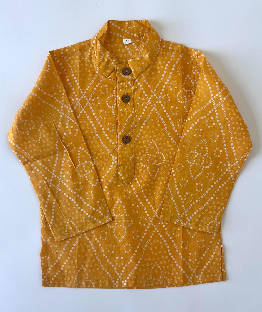 Bandhej Print Boys Kurta Pajama Set Traditional Indian Outfit for Kids, Ethnic Festival Wear Diwali, Wedding, Navratri Dress