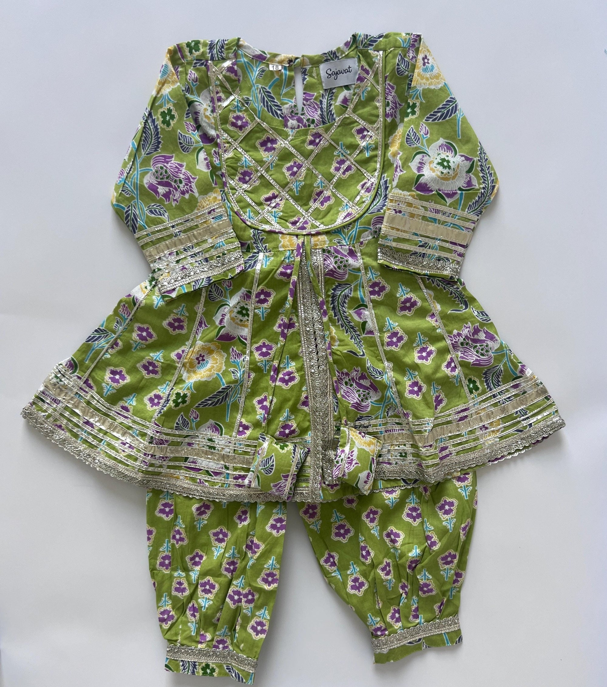 Girls Cotton Salwar Kameez with Afghani Pants Indian Outfit for Girls Traditional Ethnic Suit for Kids Comfortable Festive Wear Diwali Eid