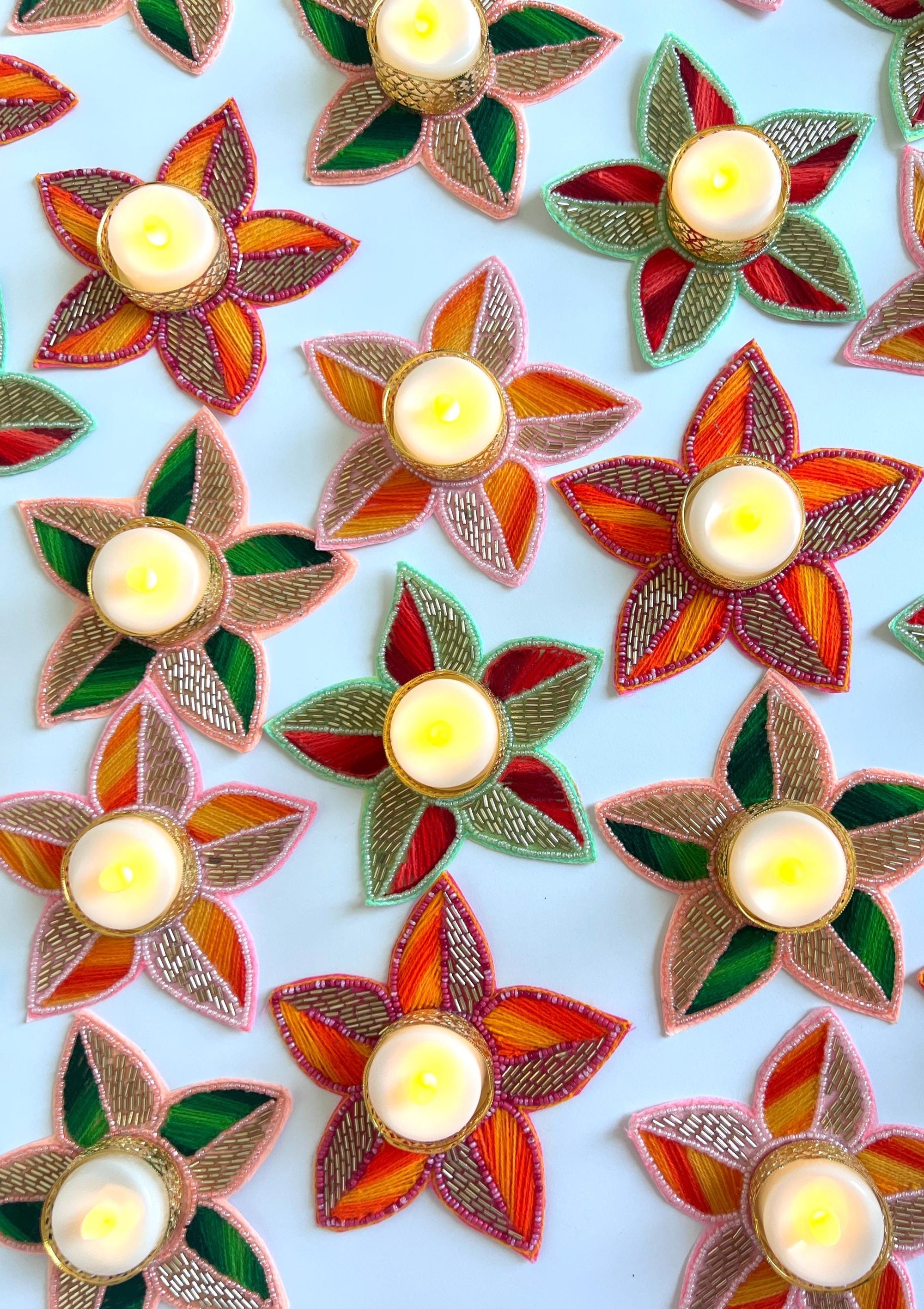 Tea light candle holder for Diwali decoration, T light holder for decorating Mandir, pooja, Temple, Indian Return Gift for Housewarming