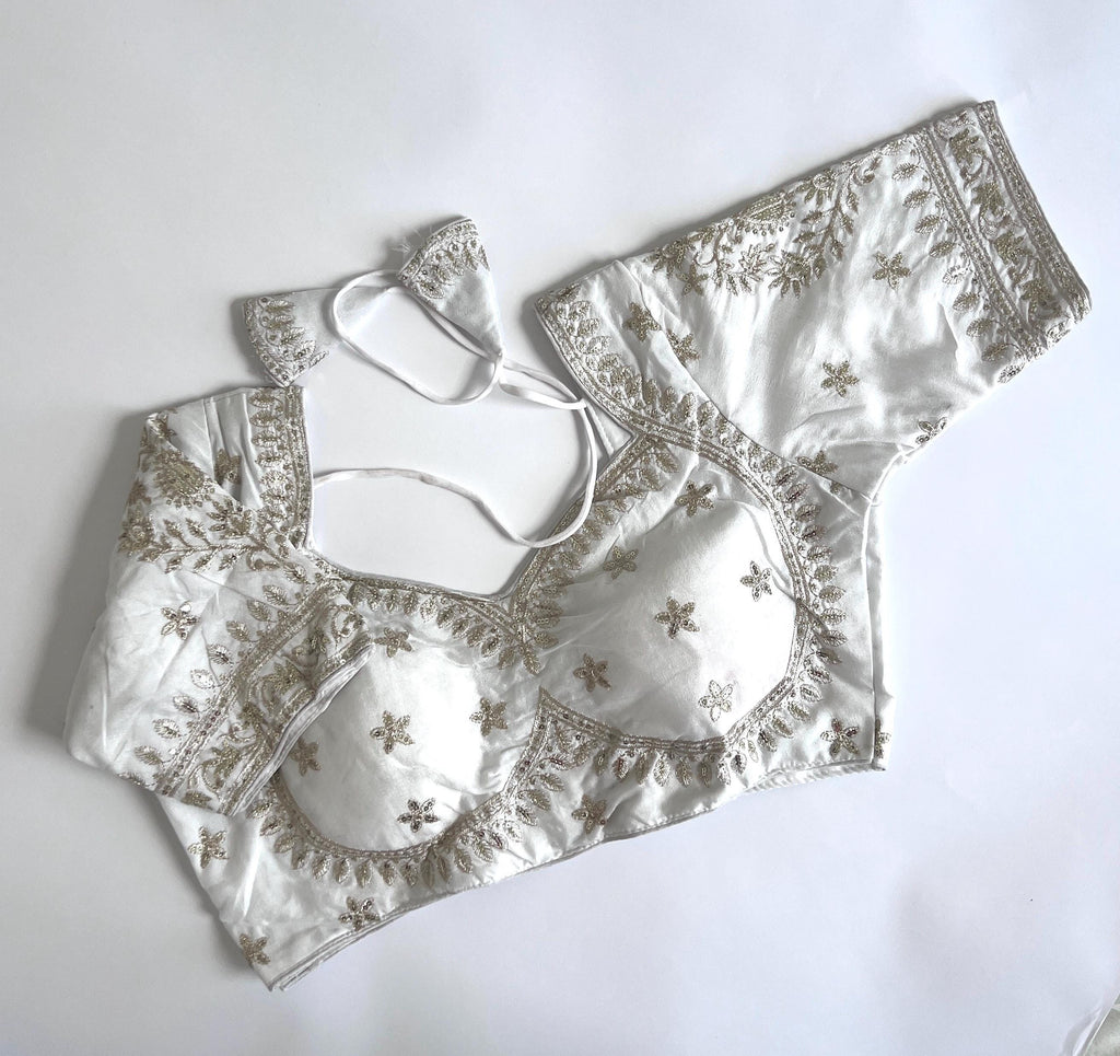 Women's Designer Saree Blouse Ready to Wear Blouse Top Embroidered Silk Blouse for Sari, Ethnic Indian Choli for Women