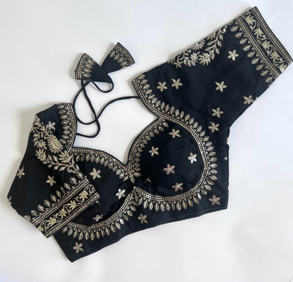 Women's Designer Saree Blouse Ready to Wear Blouse Top Embroidered Silk Blouse for Sari, Ethnic Indian Choli for Women