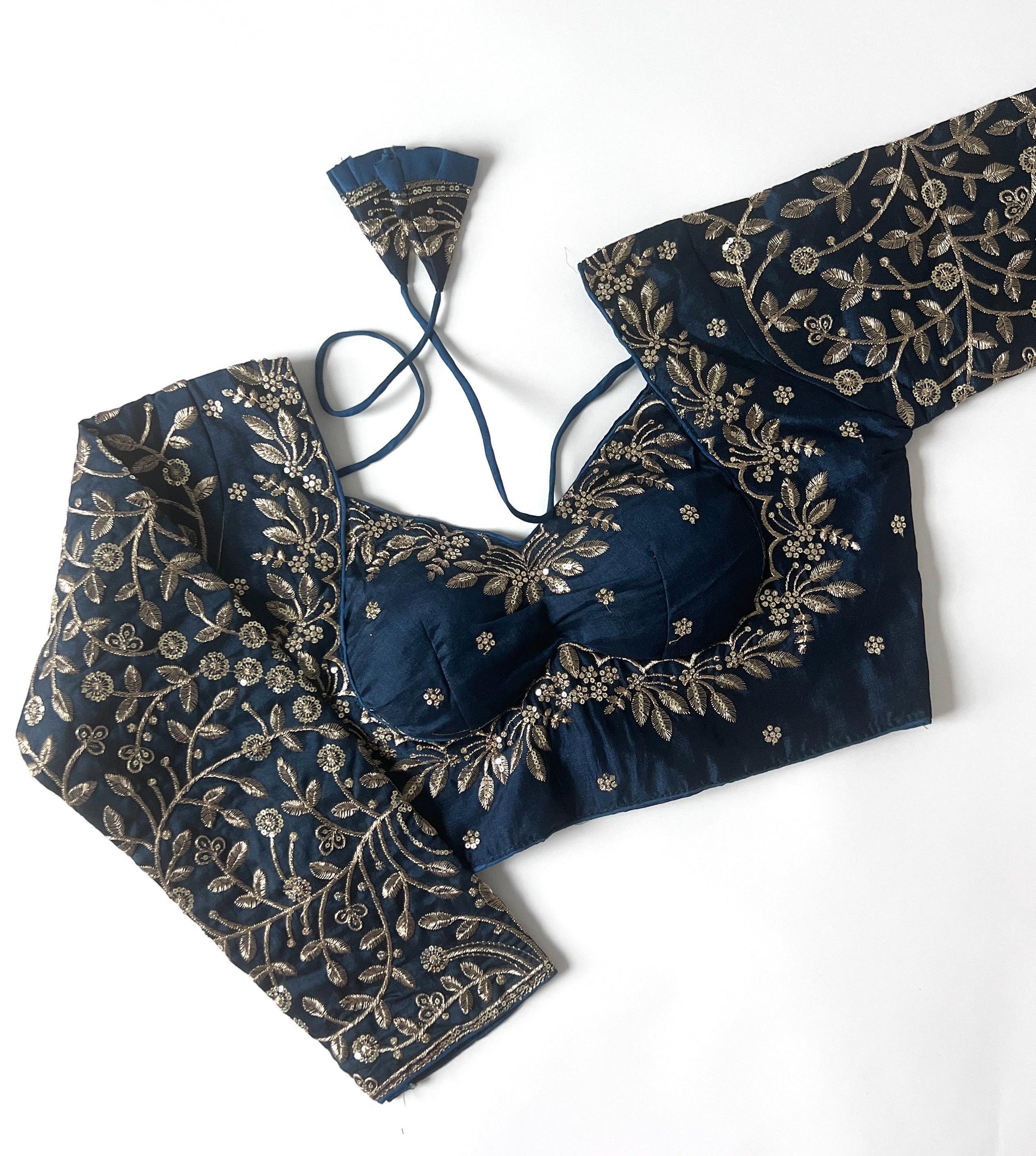 Embroidered Long Sleeve Blouse for Saree, Ethnic Womens Blouse, Designer Party Blouse for Lehenga, skirt and sari