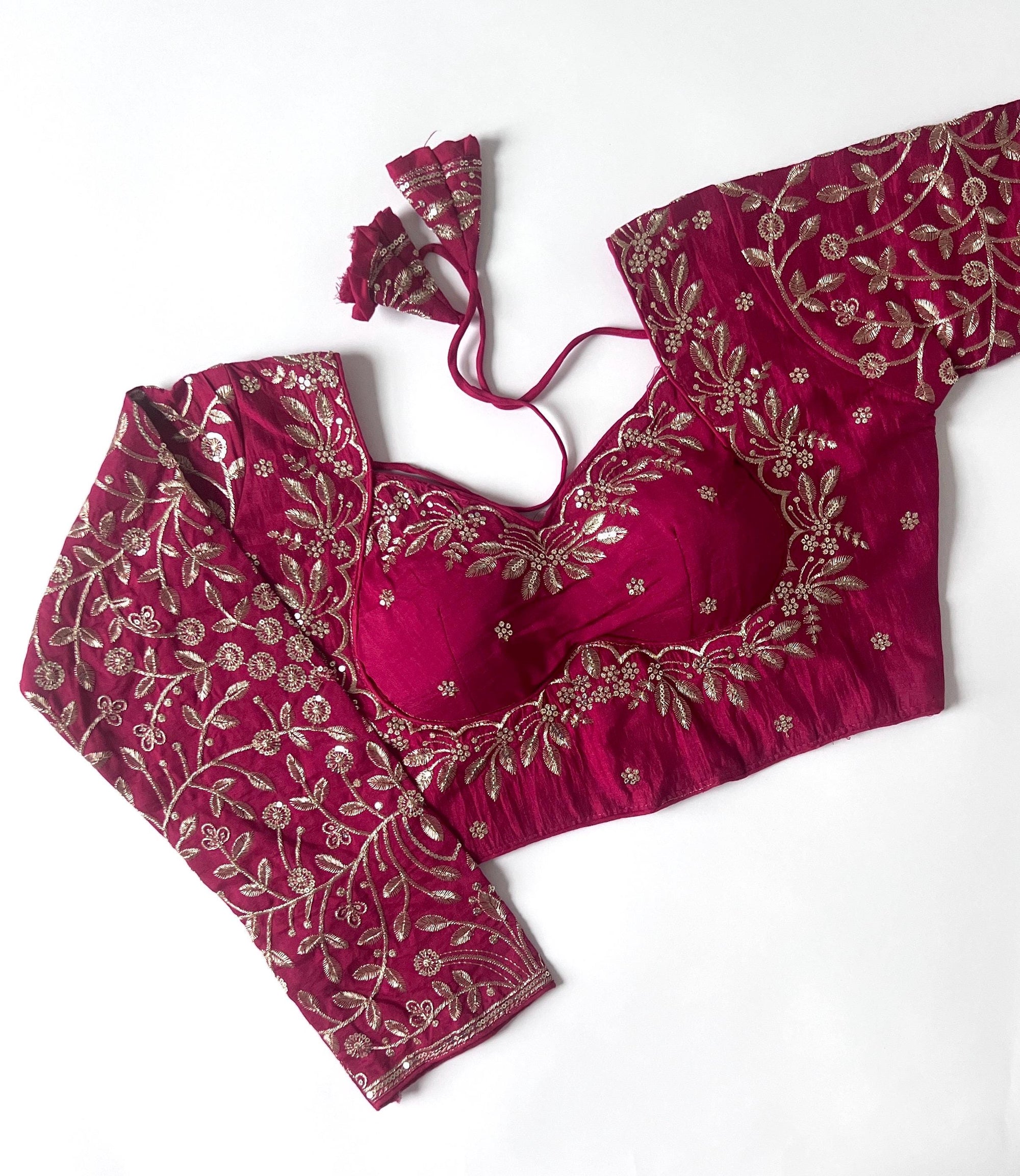 Embroidered Long Sleeve Blouse for Saree, Ethnic Womens Blouse, Designer Party Blouse for Lehenga, skirt and sari