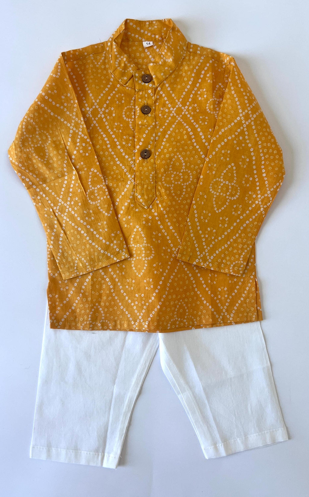 Bandhej Print Boys Kurta Pajama Set Traditional Indian Outfit for Kids, Ethnic Festival Wear Diwali, Wedding, Navratri Dress