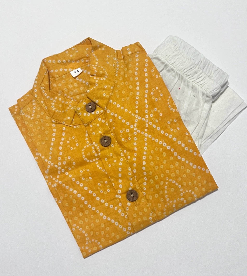 Bandhej Print Boys Kurta Pajama Set Traditional Indian Outfit for Kids, Ethnic Festival Wear Diwali, Wedding, Navratri Dress