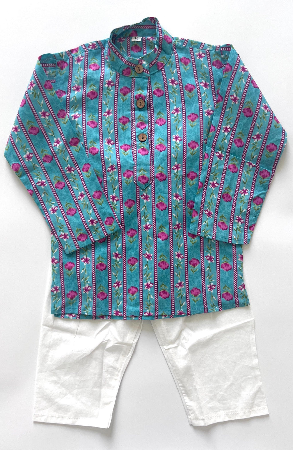 Boys' Cotton Kurta Pajama Set, Indian Festive Outfit