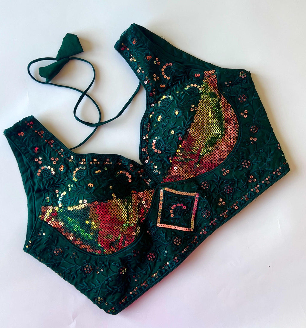 Designer Saree Blouse, Sequence Work, Party Wear, Fits 38-42