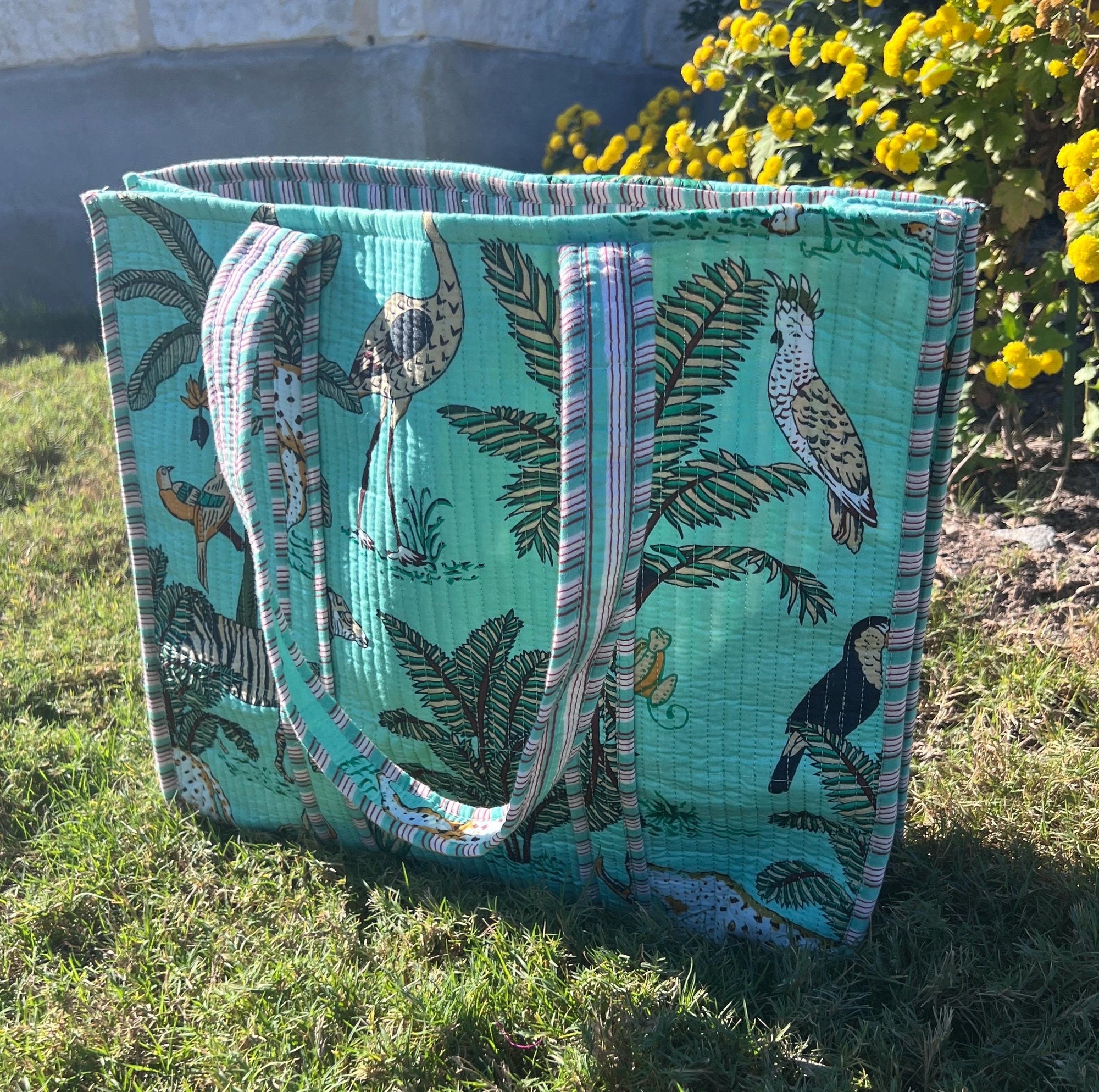 Handmade Quilted Cotton Tote Bag, Boho Shoulder Bag, Christmas Gift