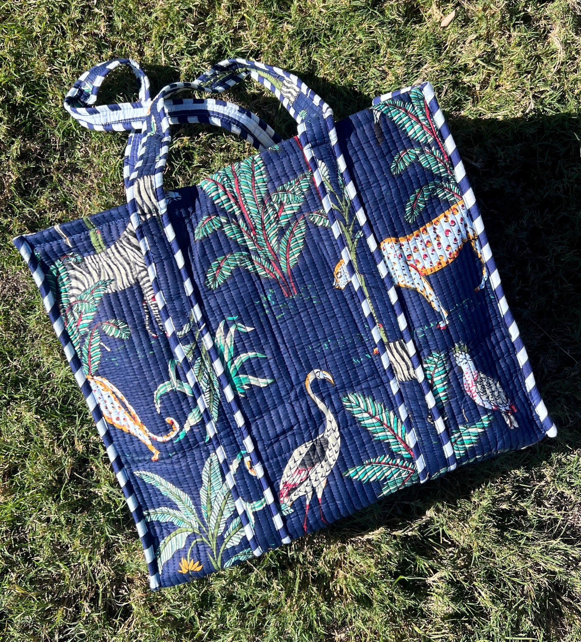 Handmade Quilted Cotton Tote Bag, Boho Shoulder Bag, Christmas Gift