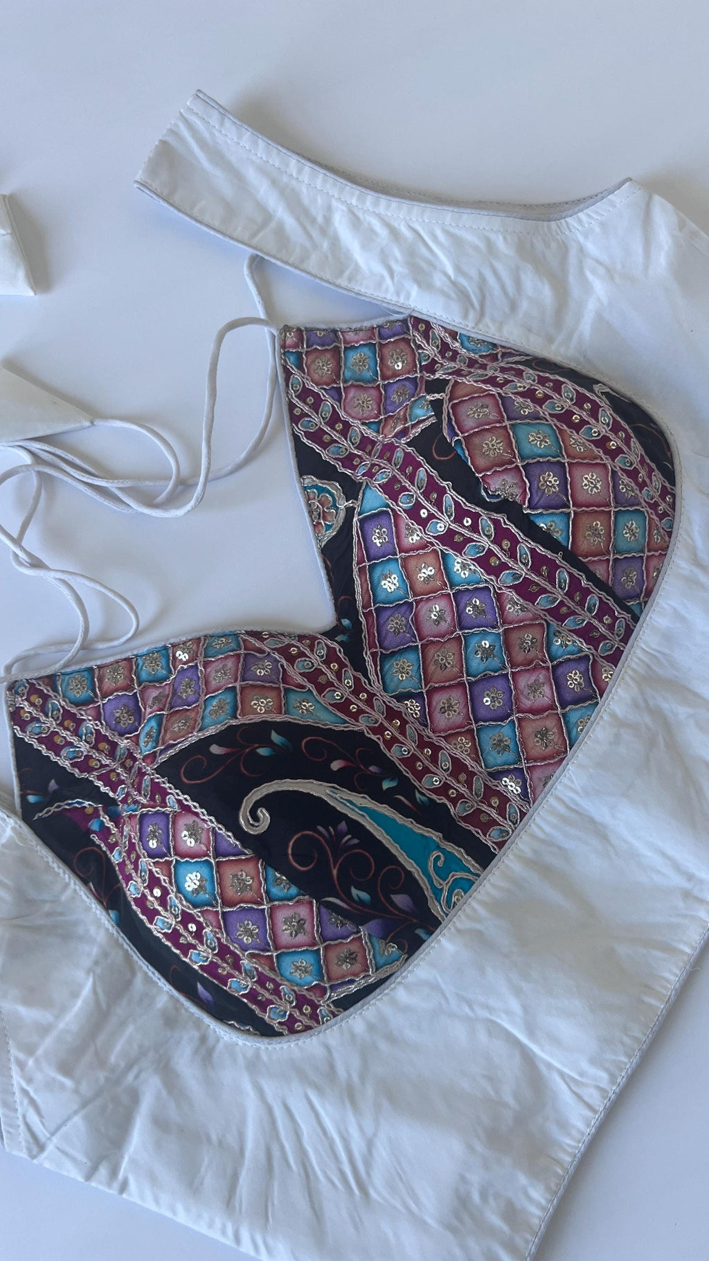 Sleeveless Saree Blouse, Readymade Indian Crop Top, Masaba Neck