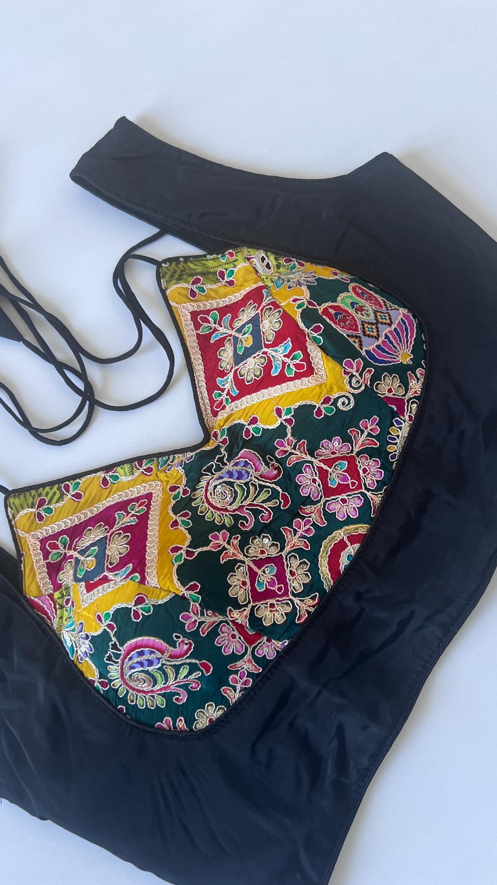Sleeveless Saree Blouse, Readymade Indian Crop Top, Masaba Neck