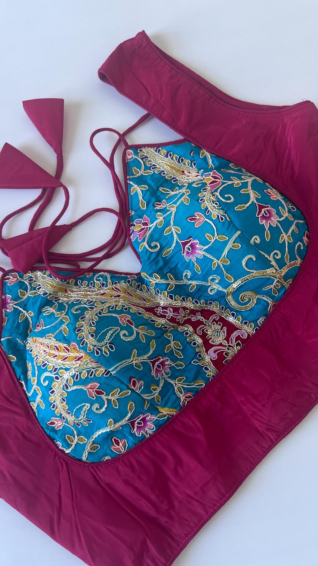 Sleeveless Saree Blouse, Readymade Indian Crop Top, Masaba Neck